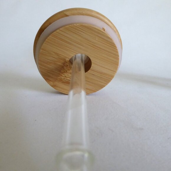 NEW 16oz HAND PAINTED DAISY FLOWER LADY BUGS BEJEWELED GLASS SIPPER W/ STRAW - Picture 13 of 13